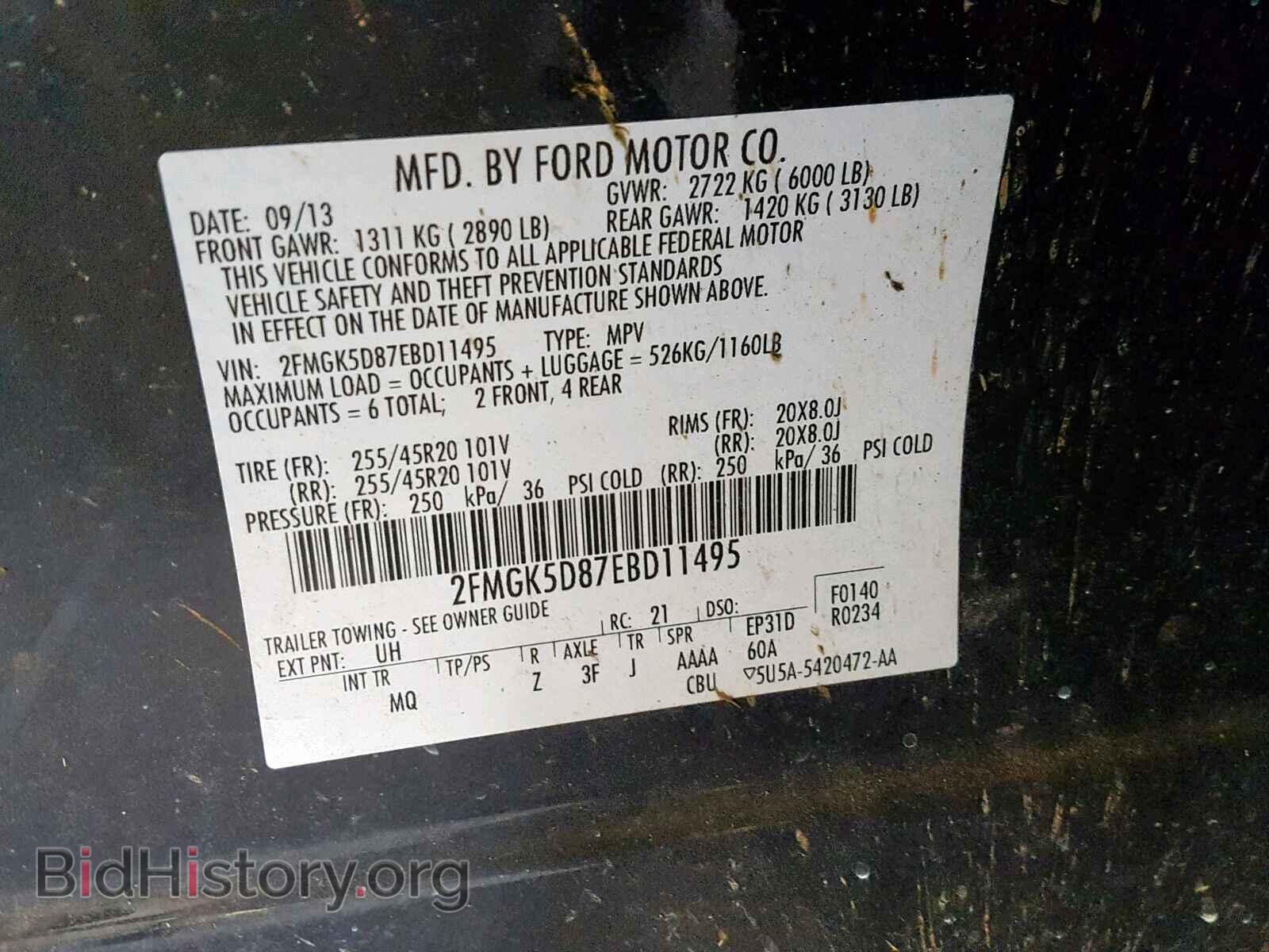 2014 FORD FLEX LIMIT - VIN: 2FMGK5D87EBD11495 - Photo 10