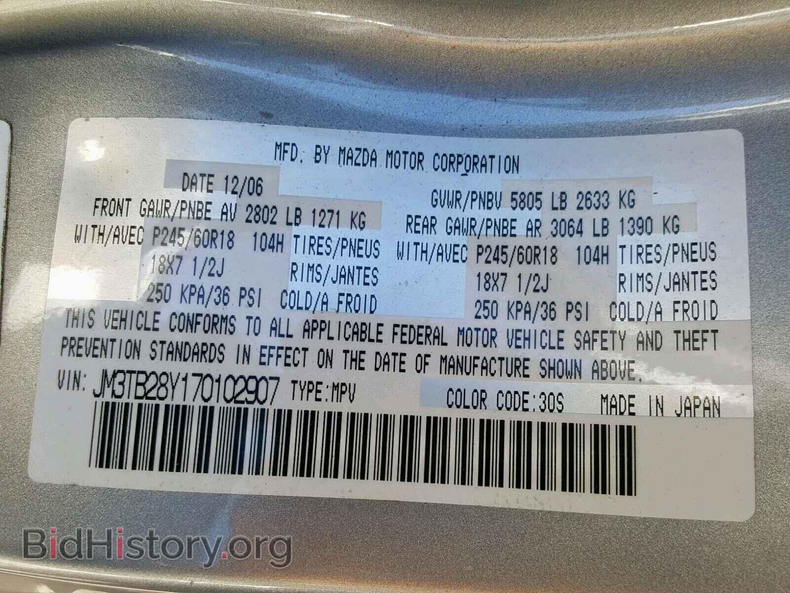 2007 MAZDA CX-9 - VIN: JM3TB28Y170102907 - Фото 10