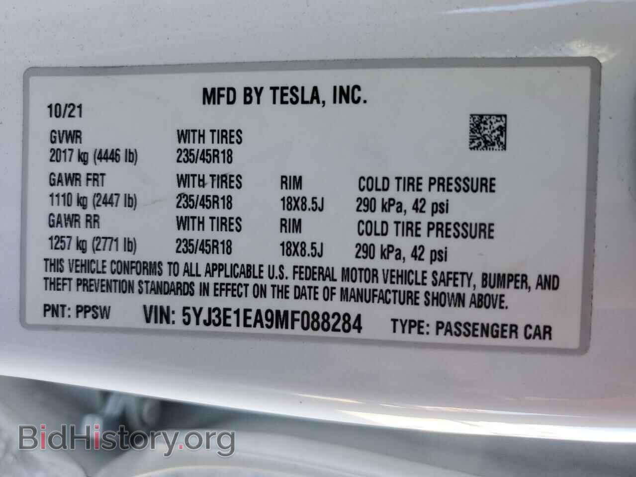 2021 TESLA MODEL 3 - VIN: 5YJ3E1EA9MF088284 - Photo 12