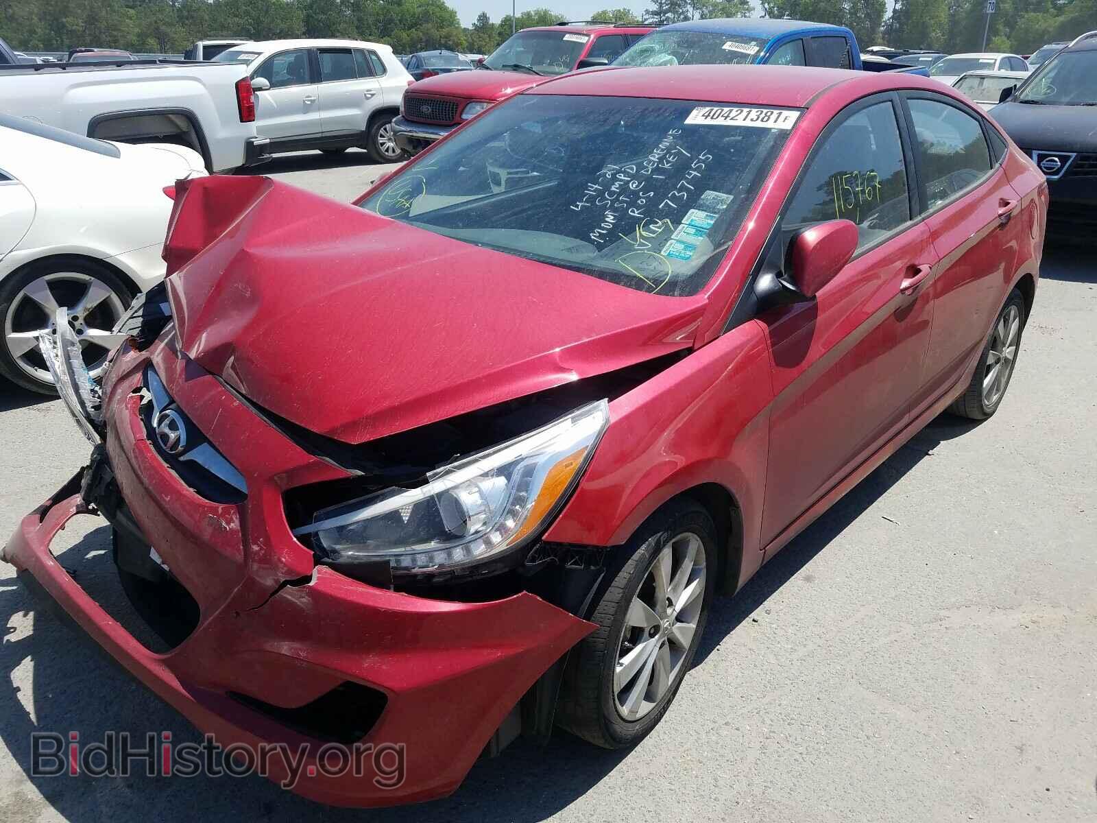 2014 HYUNDAI ACCENT - VIN: KMHCU4AE0EU737455 - Фото 2