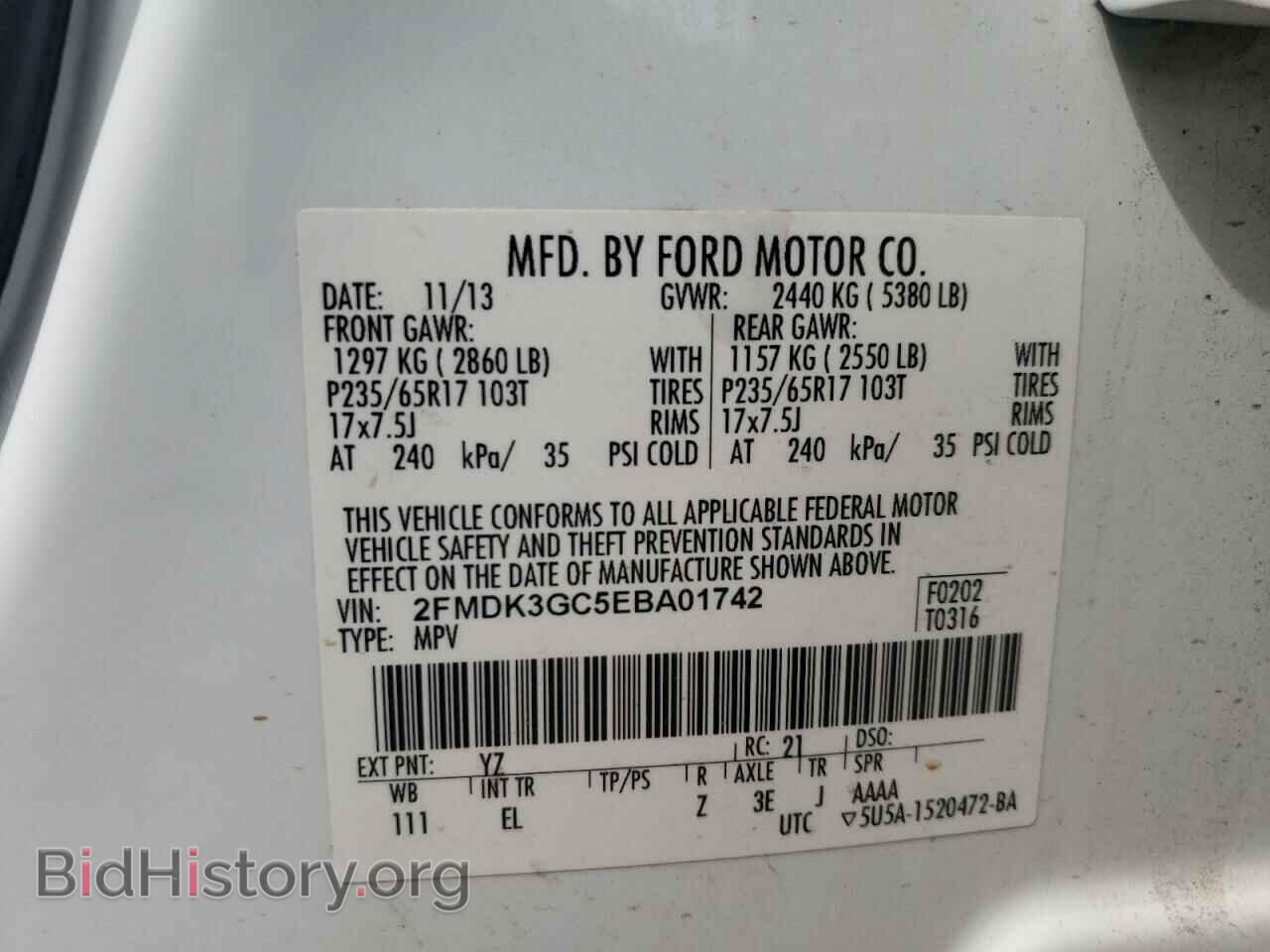 2014 FORD EDGE - VIN: 2FMDK3GC5EBA01742 - Фото 10