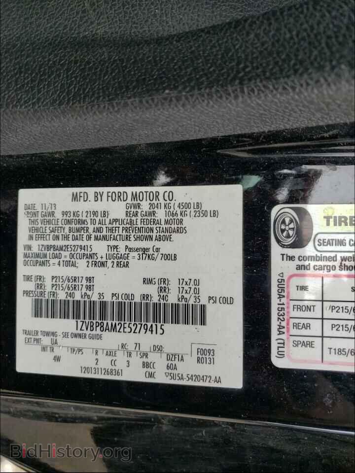 2014 FORD MUSTANG - VIN: 1ZVBP8AM2E5279415 - Фото 10