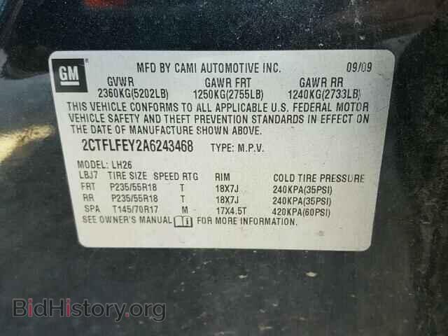 2010 GMC TERRAIN - VIN: 2CTFLFEY2A6243468 - Photo 10