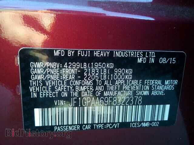 2015 SUBARU IMPREZA - VIN: JF1GPAA69F8322378 - Фото 9
