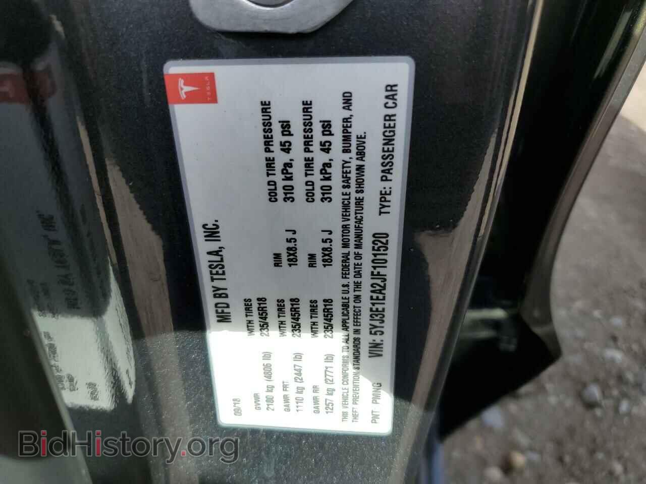 2018 TESLA MODEL 3 - VIN: 5YJ3E1EA2JF101520 - Photo 12
