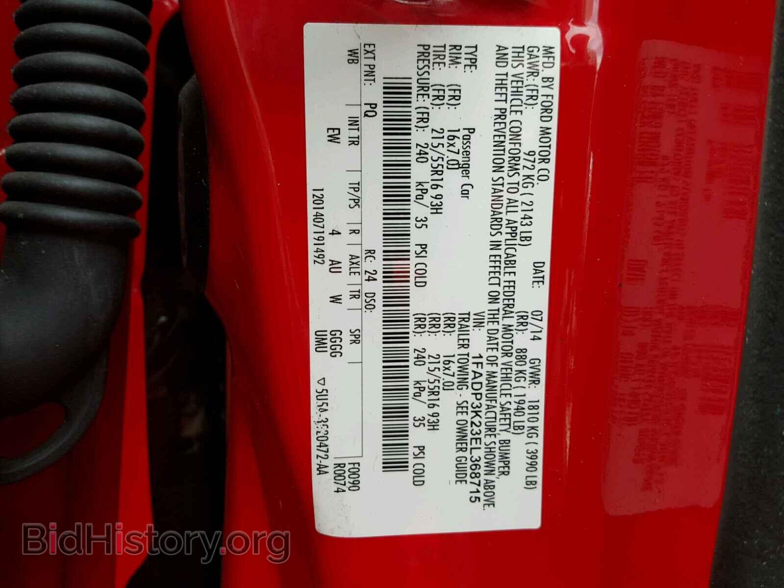 2014 FORD FOCUS - VIN: 1FADP3K23EL368715 - Photo 10