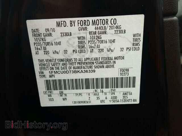 2011 FORD ESCAPE - VIN: 1FMCU0D73BKA36339 - Photo 10