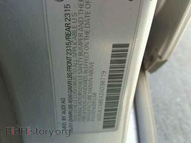 2002 AUDI A4 - VIN: WAULC68E42A038719 - Photo 10