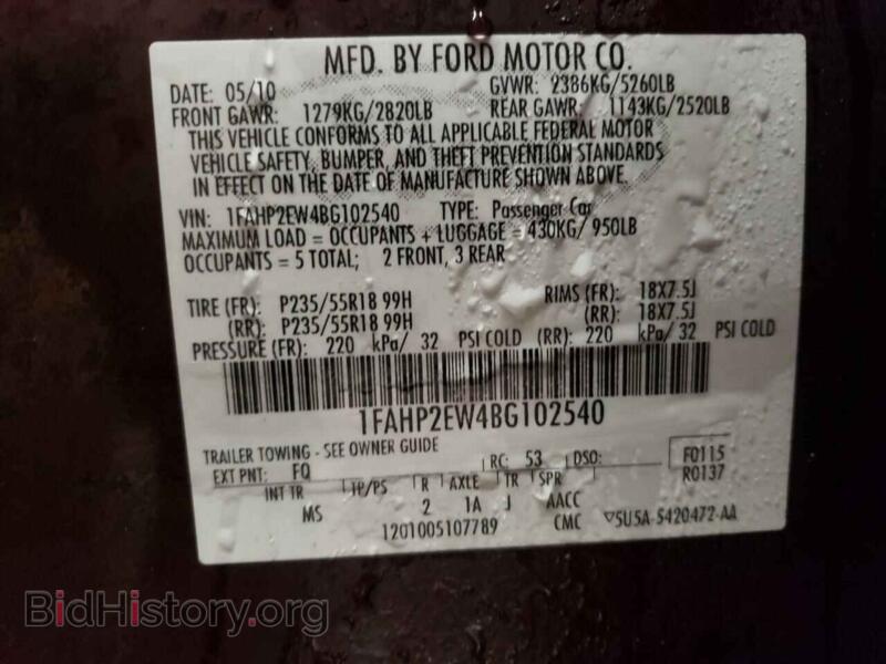 2011 Ford TAURUS (VIN 1FAHP2EW4BG102540) — photo 10 of 10