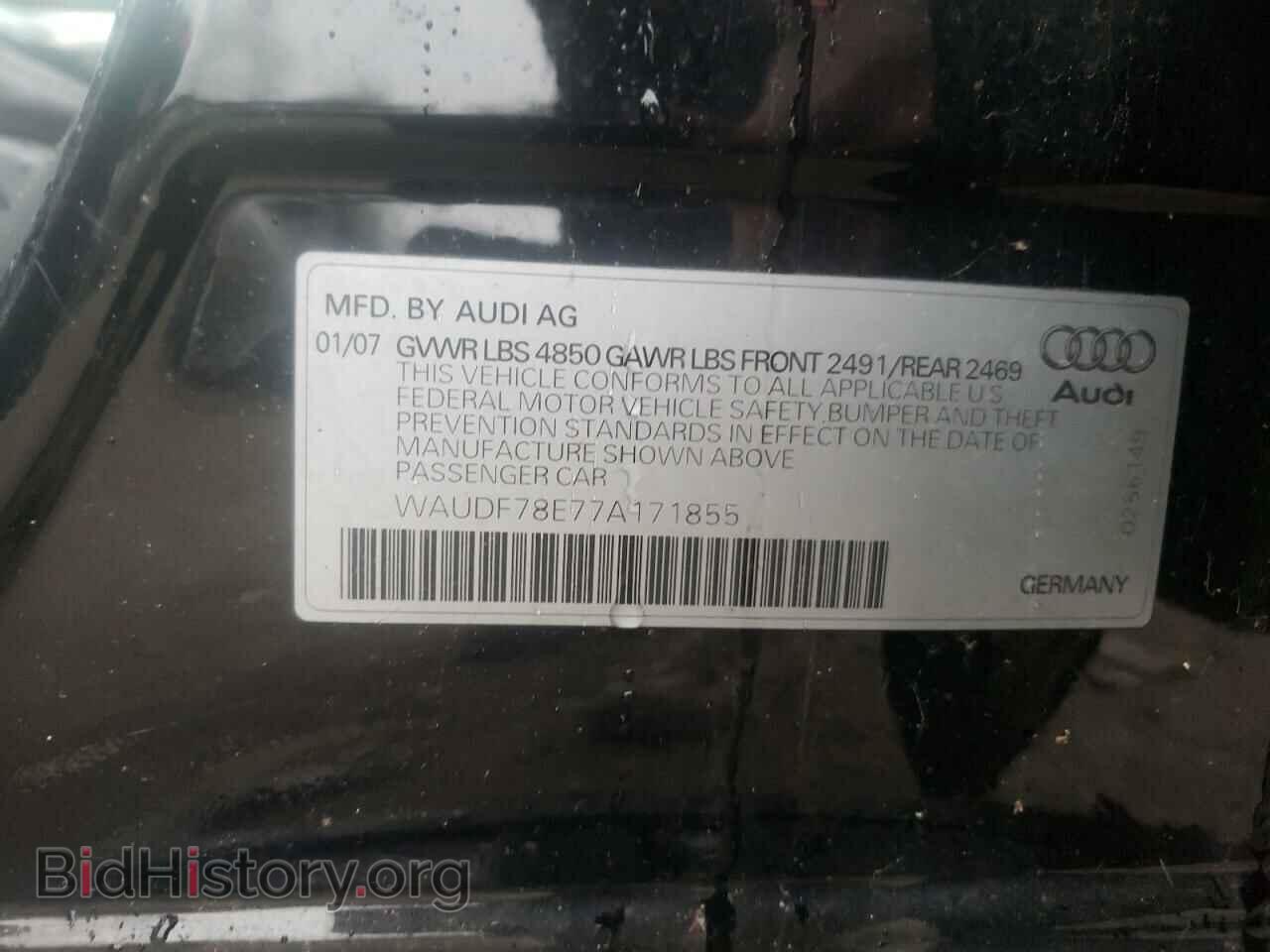 2007 AUDI A4 - VIN: WAUDF78E77A171855 - Photo 10