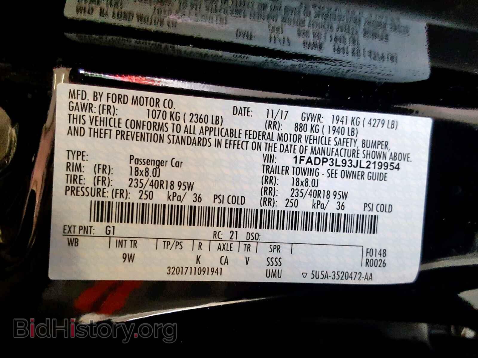 2018 FORD FOCUS - VIN: 1FADP3L93JL219954 - Фото 10