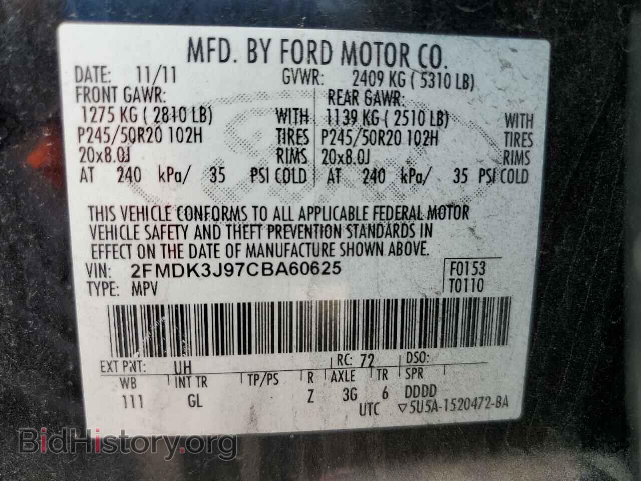 2012 FORD EDGE - VIN: 2FMDK3J97CBA60625 - Photo 13