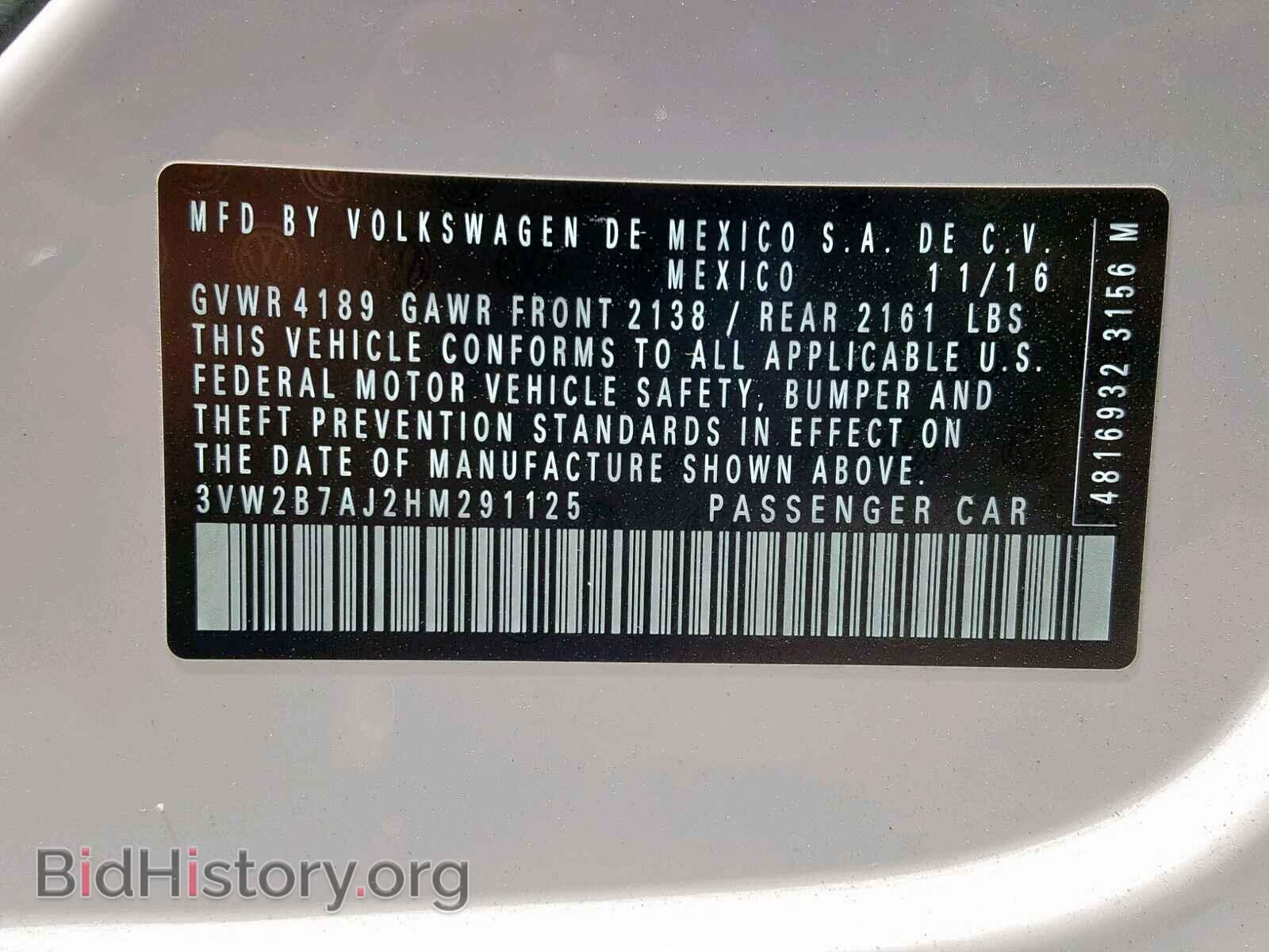 2017 VOLKSWAGEN JETTA - VIN: 3VW2B7AJ2HM291125 - Фото 10