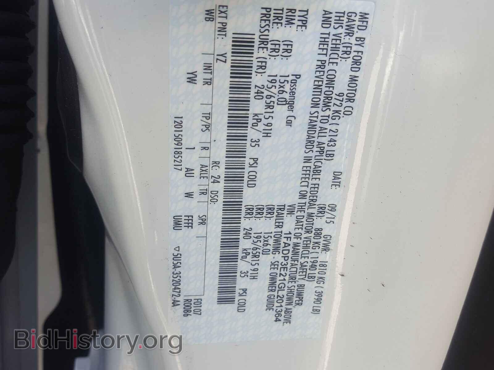 2016 FORD FOCUS - VIN: 1FADP3E21GL201364 - Фото 10