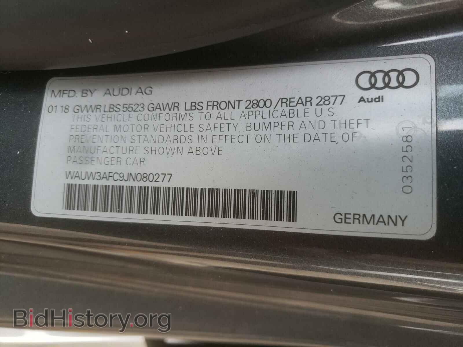 2018 AUDI A7 - VIN: WAUW3AFC9JN080277 - Фото 10