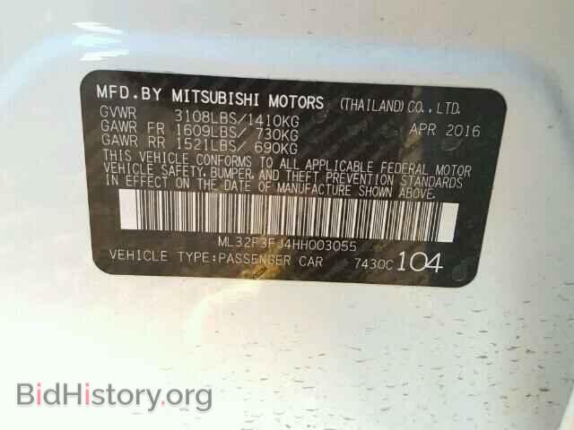 2017 MITSUBISHI MIRAGE - VIN: ML32F3FJ4HH003055 - Фото 10