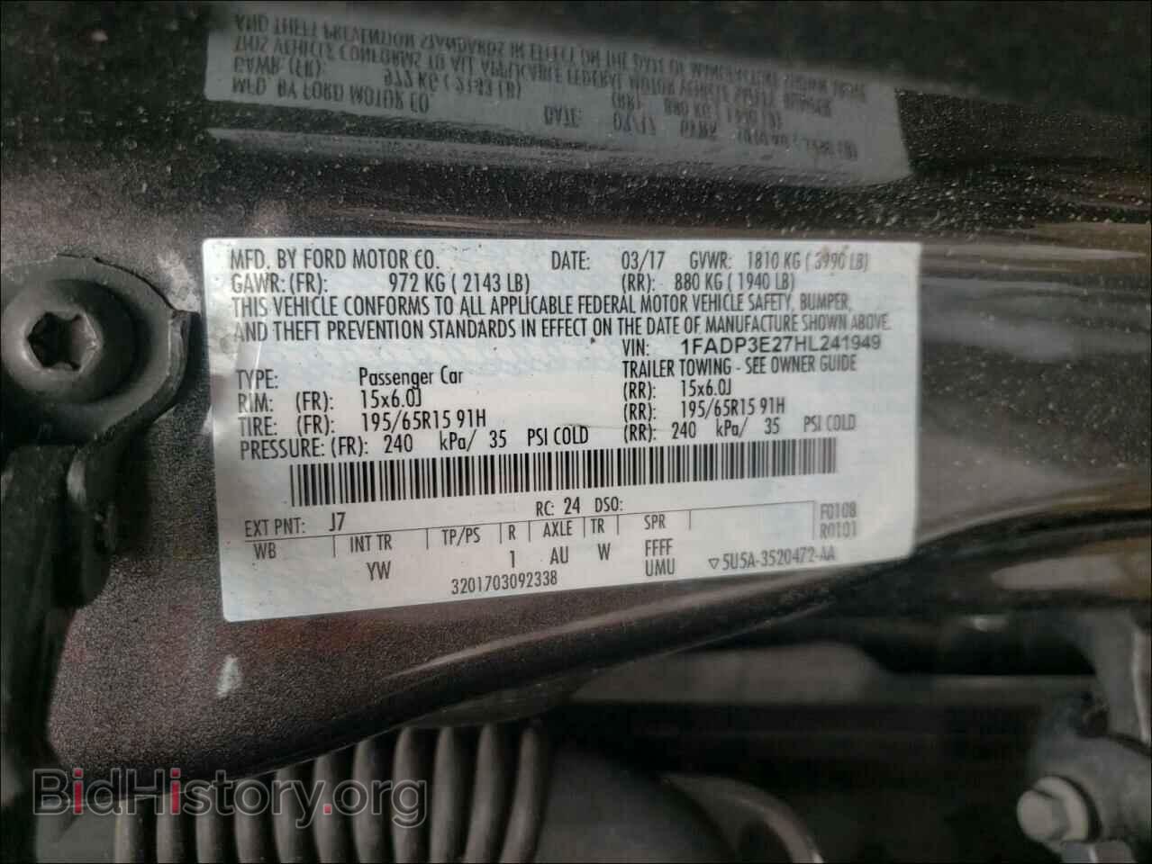 2017 FORD FOCUS - VIN: 1FADP3E27HL241949 - Photo 10