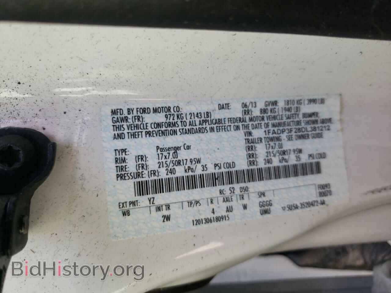 2013 FORD FOCUS - VIN: 1FADP3F28DL381212 - Фото 10