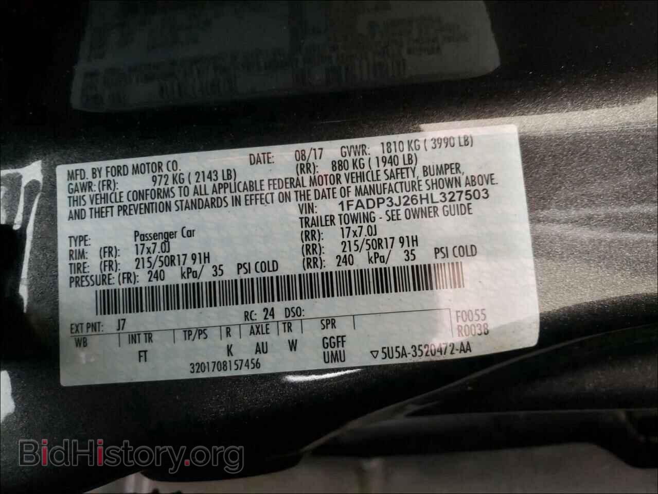 2017 FORD FOCUS - VIN: 1FADP3J26HL327503 - Фото 10
