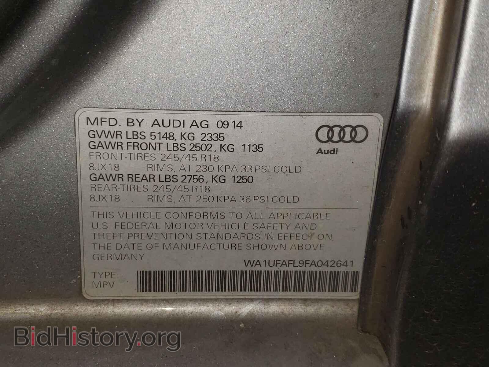 2015 AUDI A4 - VIN: WA1UFAFL9FA042641 - Фото 10