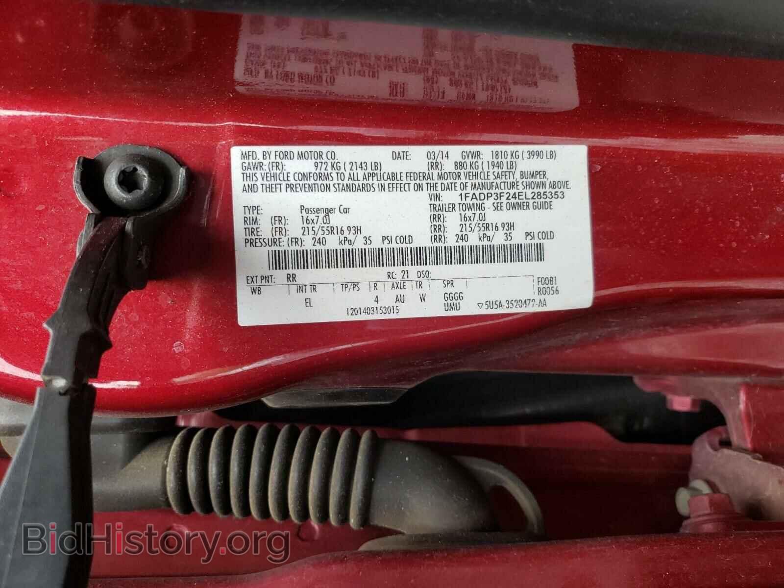 2014 FORD FOCUS - VIN: 1FADP3F24EL285353 - Фото 10