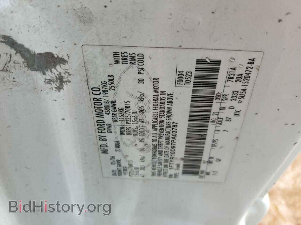 2007 FORD RANGER - VIN: 1FTYR10D97PA03787 - Фото 12