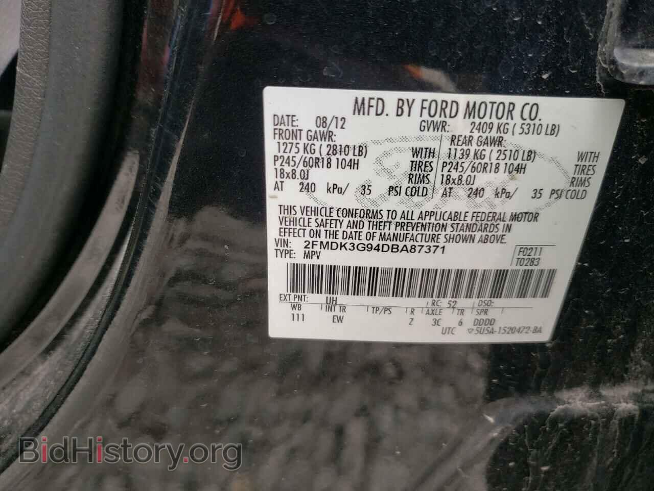 2013 FORD EDGE - VIN: 2FMDK3G94DBA87371 - Photo 10
