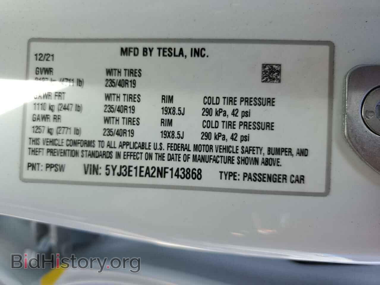 2022 TESLA MODEL 3 - VIN: 5YJ3E1EA2NF143868 - Photo 12