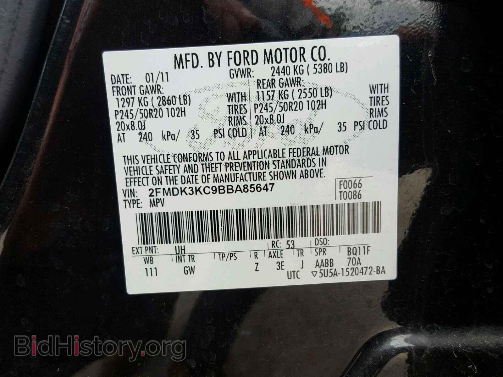 2011 FORD EDGE - VIN: 2FMDK3KC9BBA85647 - Photo 10