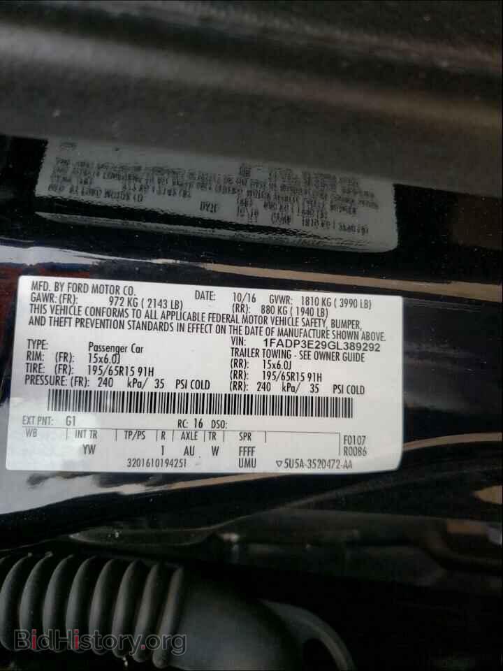 2016 FORD FOCUS - VIN: 1FADP3E29GL389292 - Photo 10