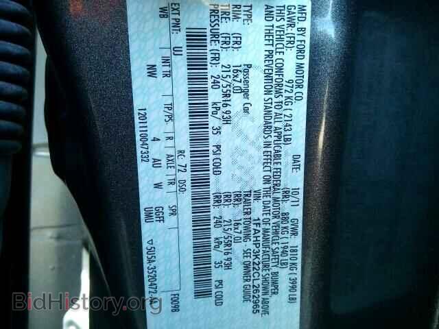 2012 FORD FOCUS - VIN: 1FAHP3K22CL262965 - Фото 9