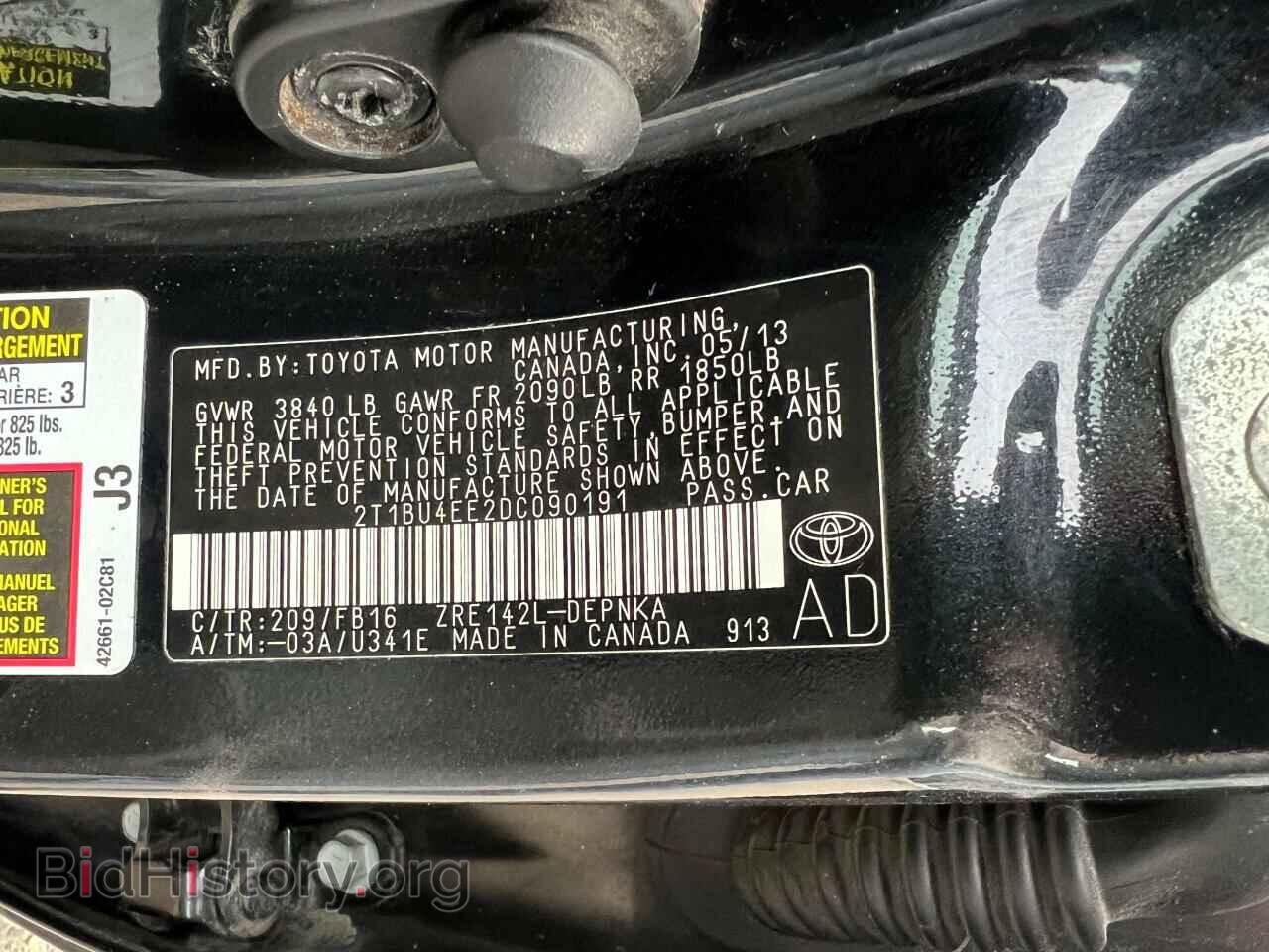 2013 TOYOTA COROLLA - VIN: 2T1BU4EE2DC090191 - Фото 10