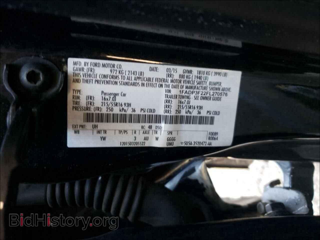 2015 FORD FOCUS - VIN: 1FADP3F22FL270576 - Фото 10