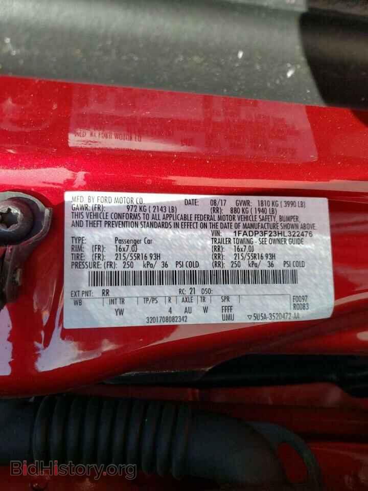 2017 FORD FOCUS - VIN: 1FADP3F23HL322476 - Фото 10