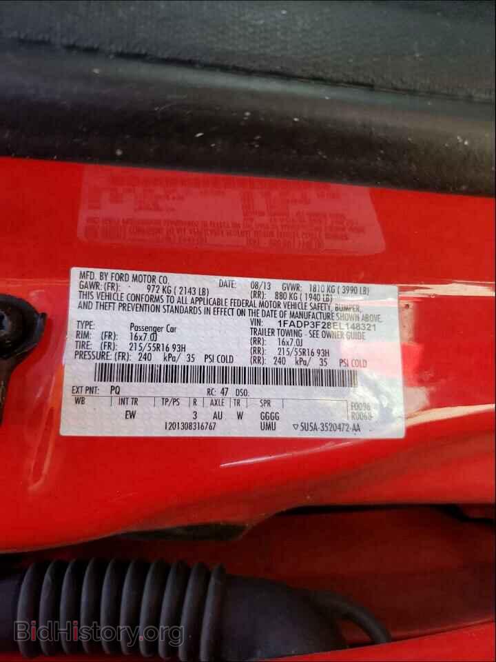 2014 FORD FOCUS - VIN: 1FADP3F28EL148321 - Фото 10