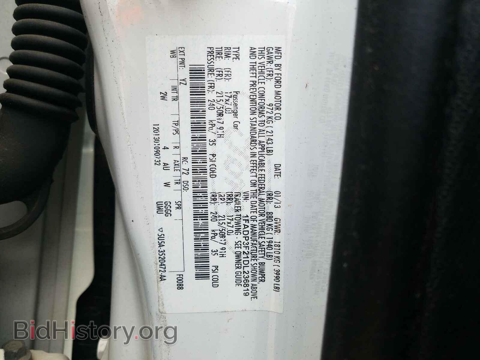 2013 FORD FOCUS - VIN: 1FADP3F21DL236819 - Фото 10