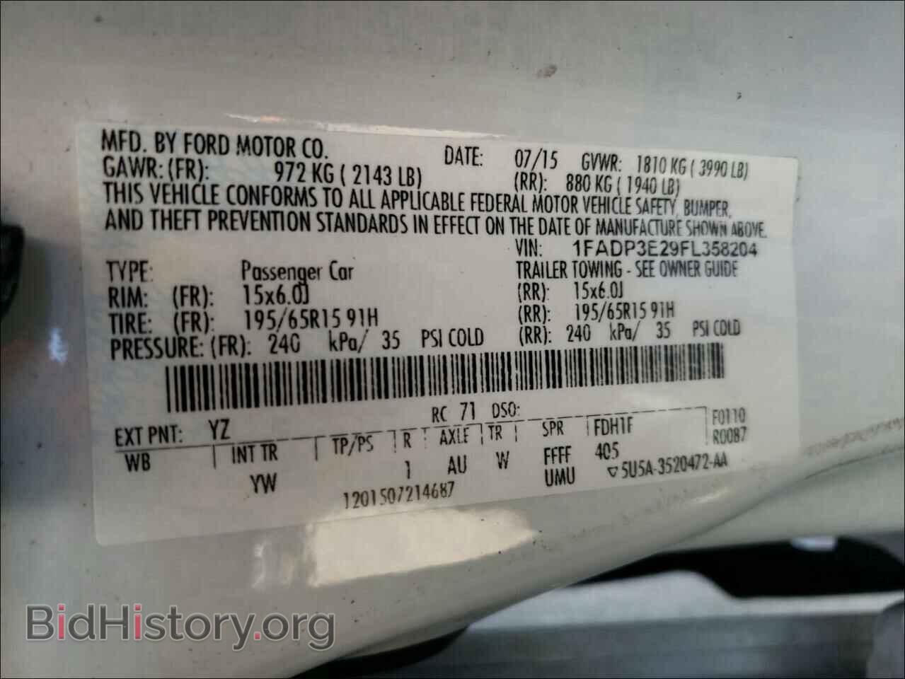 2015 FORD FOCUS - VIN: 1FADP3E29FL358204 - Photo 10