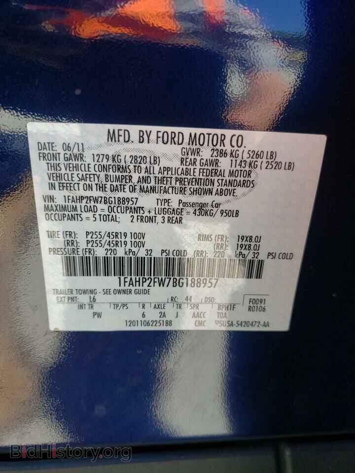 2011 FORD TAURUS - VIN: 1FAHP2FW7BG188957 - Photo 10