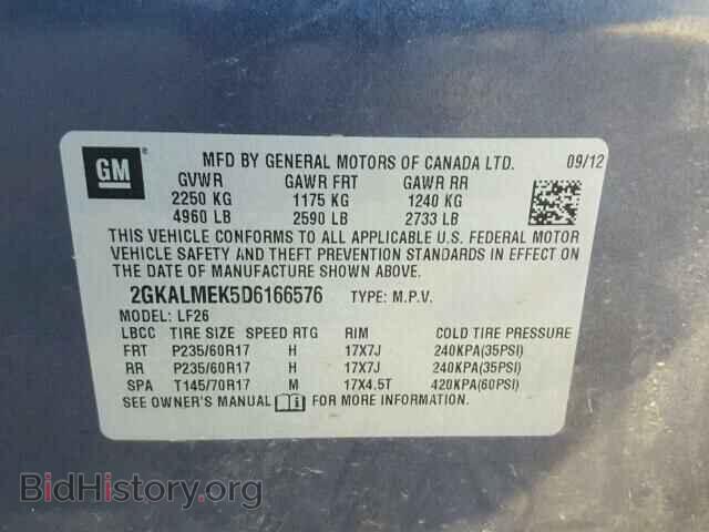2013 GMC TERRAIN - VIN: 2GKALMEK5D6166576 - Photo 9