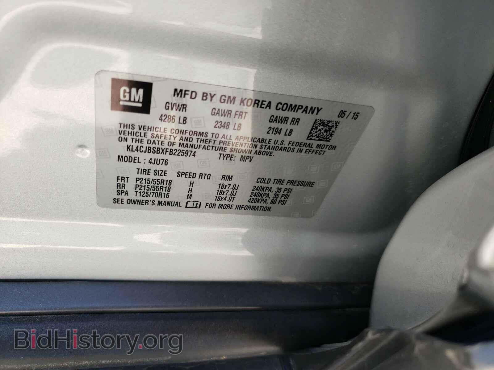 2015 BUICK ENCORE - VIN: KL4CJBSBXFB225974 - Photo 10
