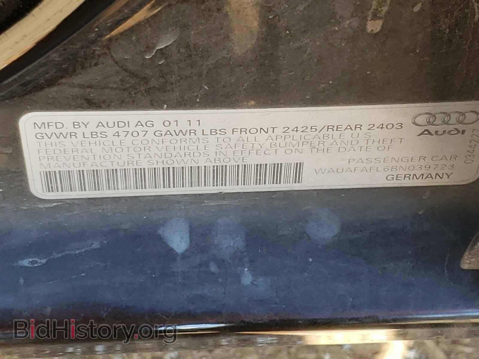 2011 AUDI A4 - VIN: WAUAFAFL6BN039723 - Photo 10