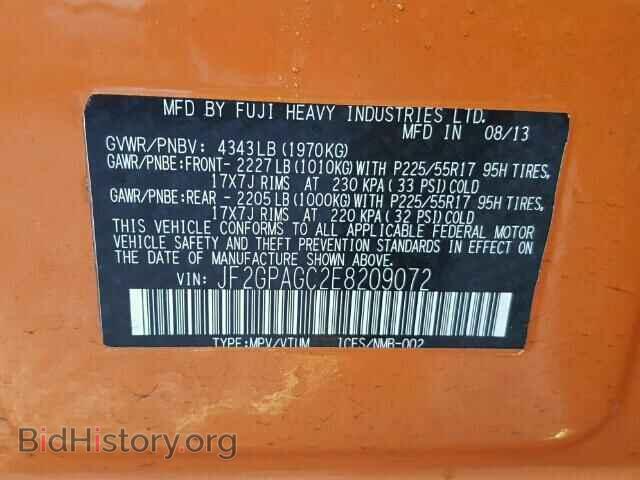 2014 SUBARU XV - VIN: JF2GPAGC2E8209072 - Фото 10