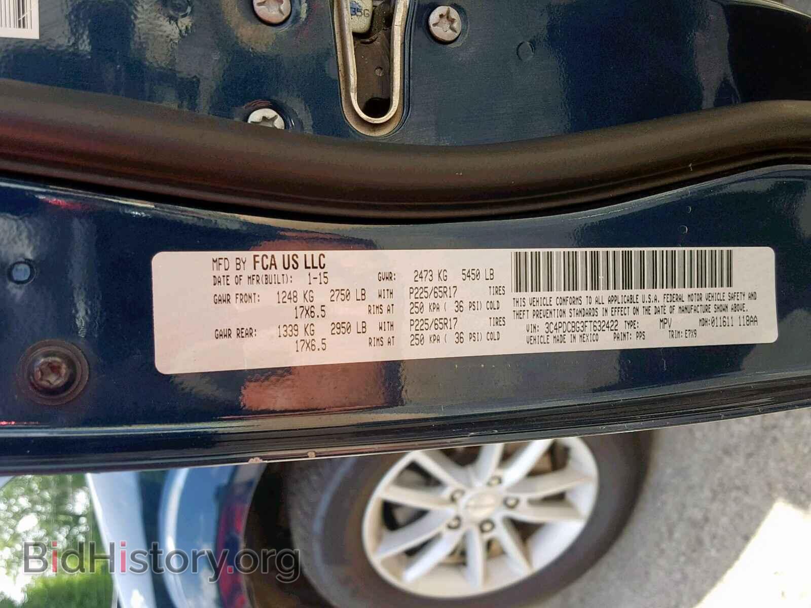 2015 DODGE JOURNEY SX - VIN: 3C4PDCBG3FT632422 - Фото 10