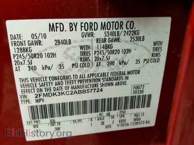 2010 FORD EDGE - VIN: 2FMDK3KC2ABB57724 - Фото 10