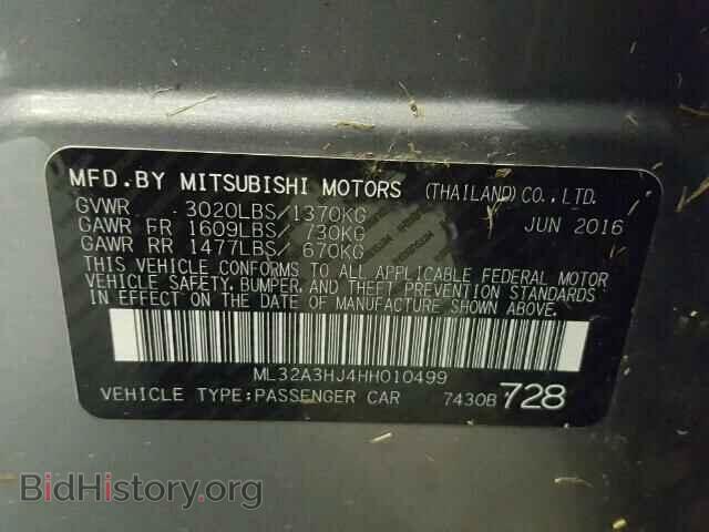 2017 MITSUBISHI MIRAGE - VIN: ML32A3HJ4HH010499 - Фото 10