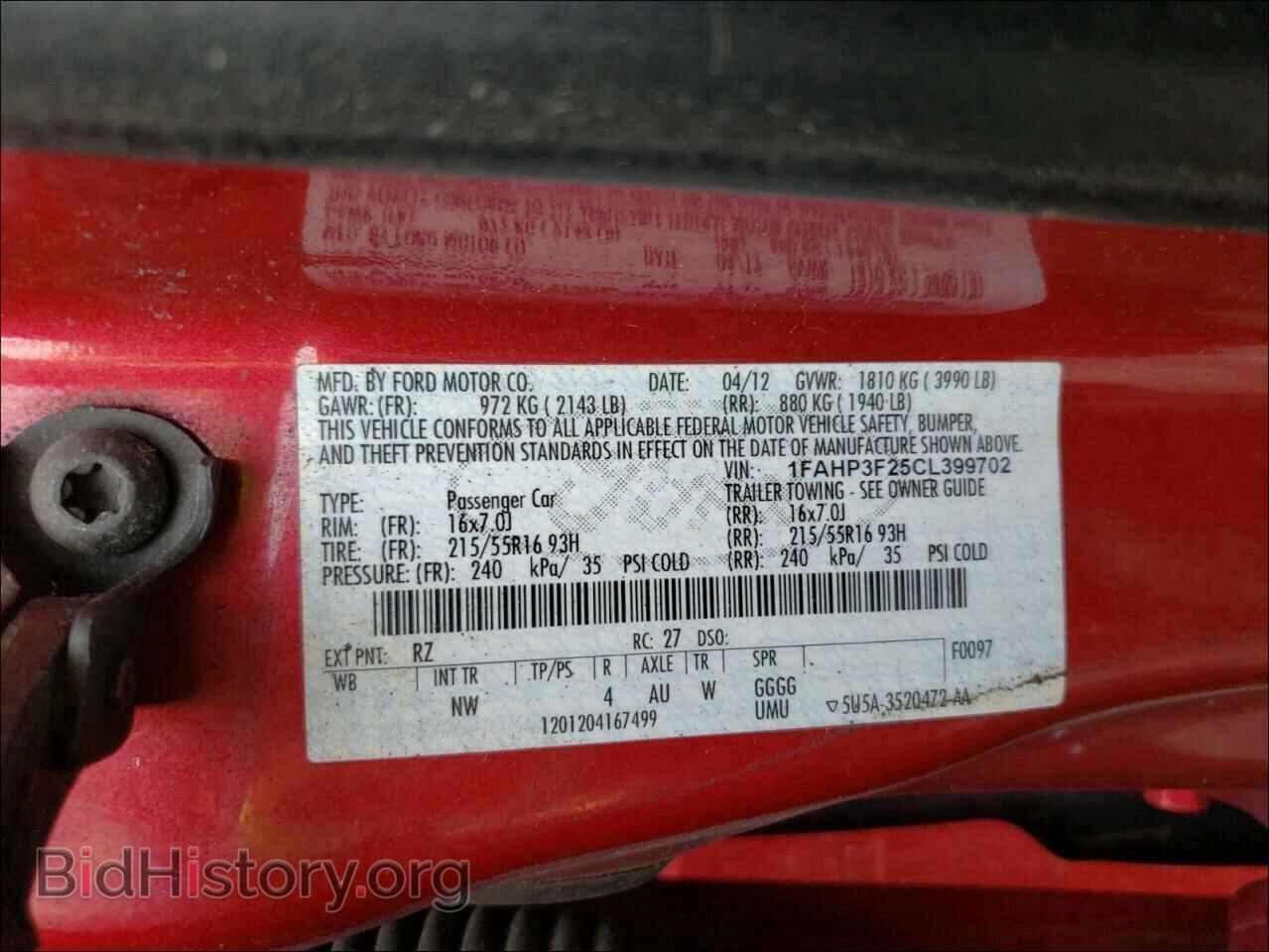 2012 FORD FOCUS - VIN: 1FAHP3F25CL399702 - Photo 10