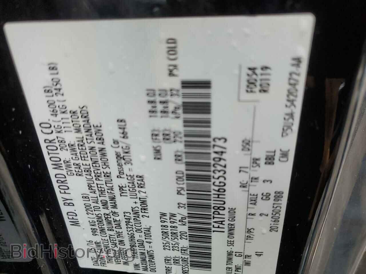 2016 FORD ALL Models - VIN: 1FATP8UH6G5329473 - Photo 12