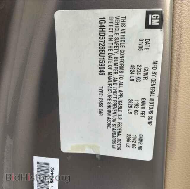 2006 BUICK LUCERNE - VIN: 1G4HD57286U159048 - Фото 10
