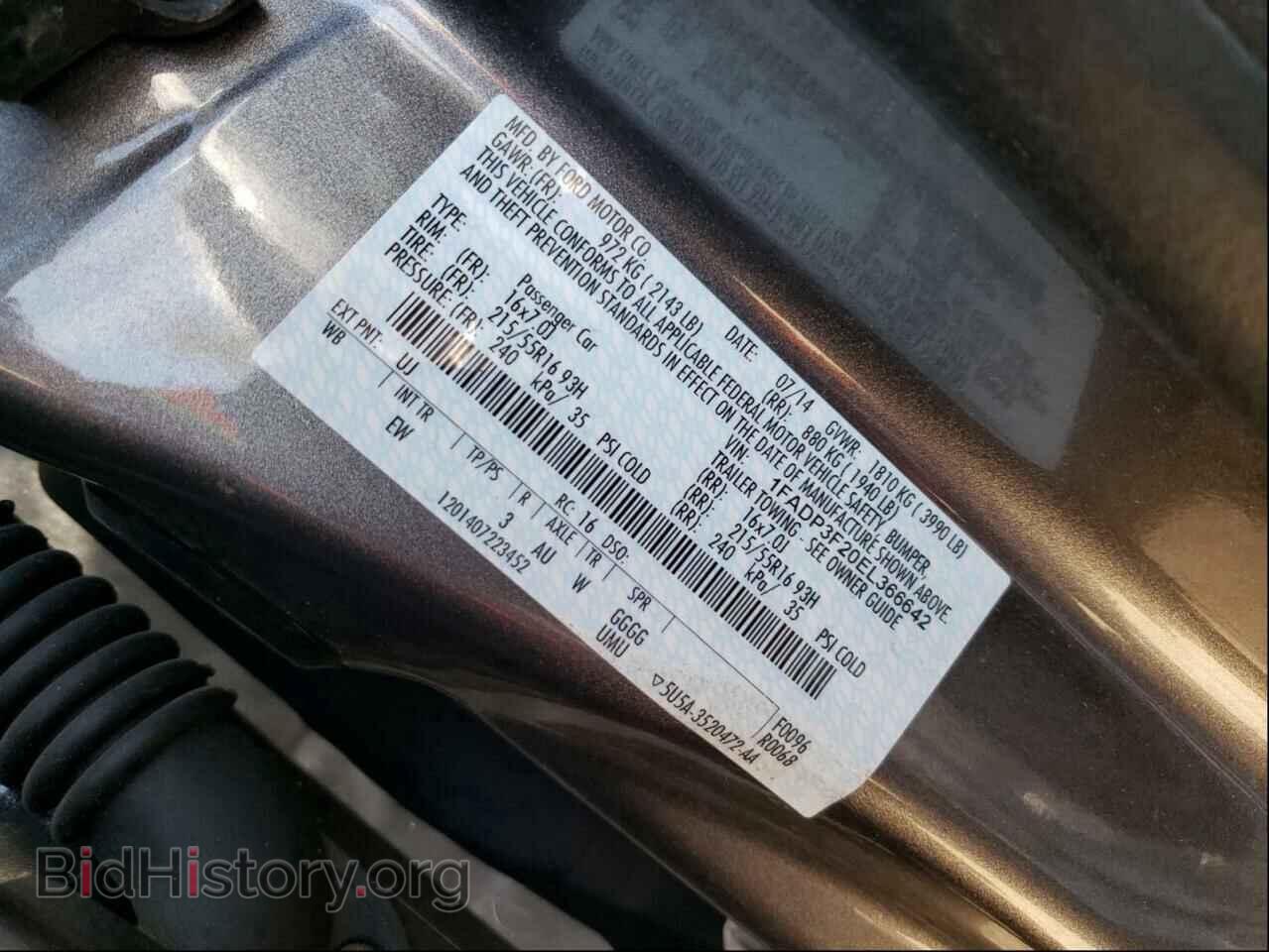 2014 FORD FOCUS - VIN: 1FADP3F20EL366642 - Фото 10