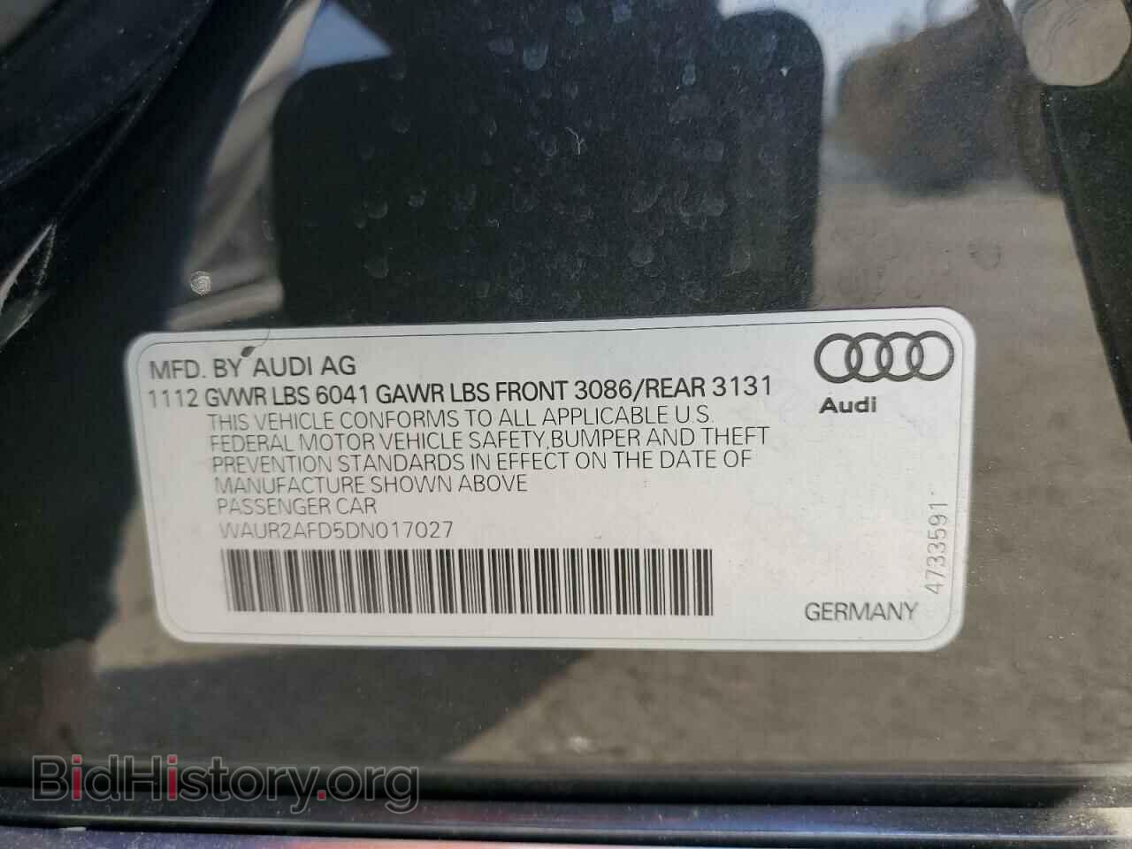 2013 AUDI A8 - VIN: WAUR2AFD5DN017027 - Фото 12